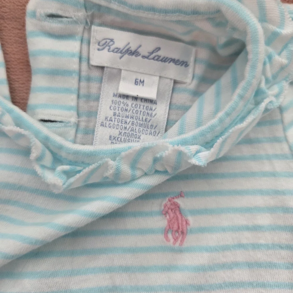 Ralph Lauren Aqua and White Dress And Striped Romper